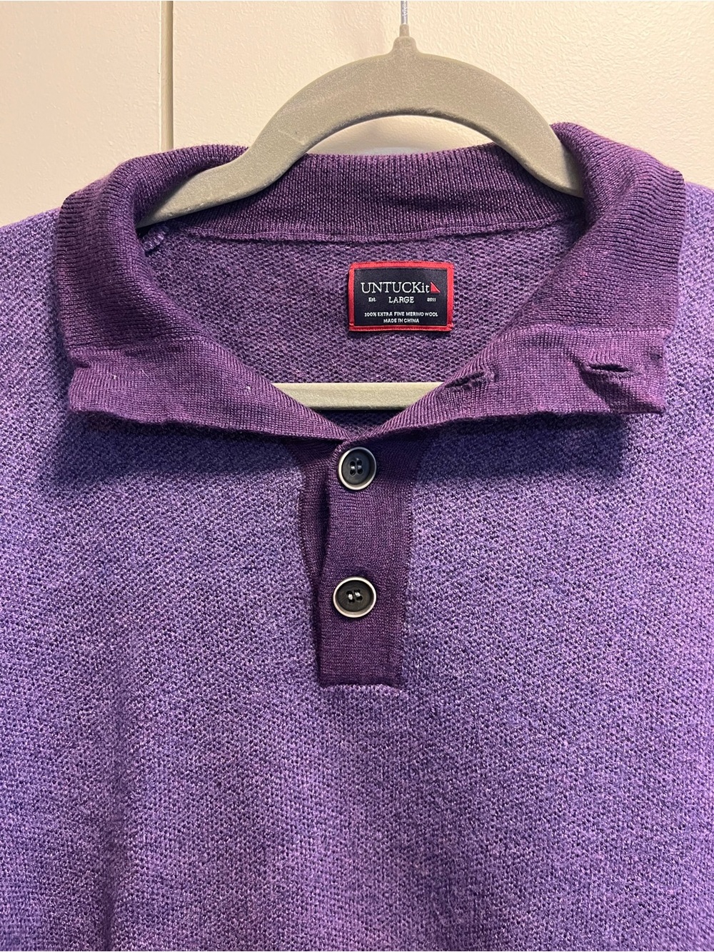 UNTUCKit Purple Merino Wool Sweater - Picture 3 of 5